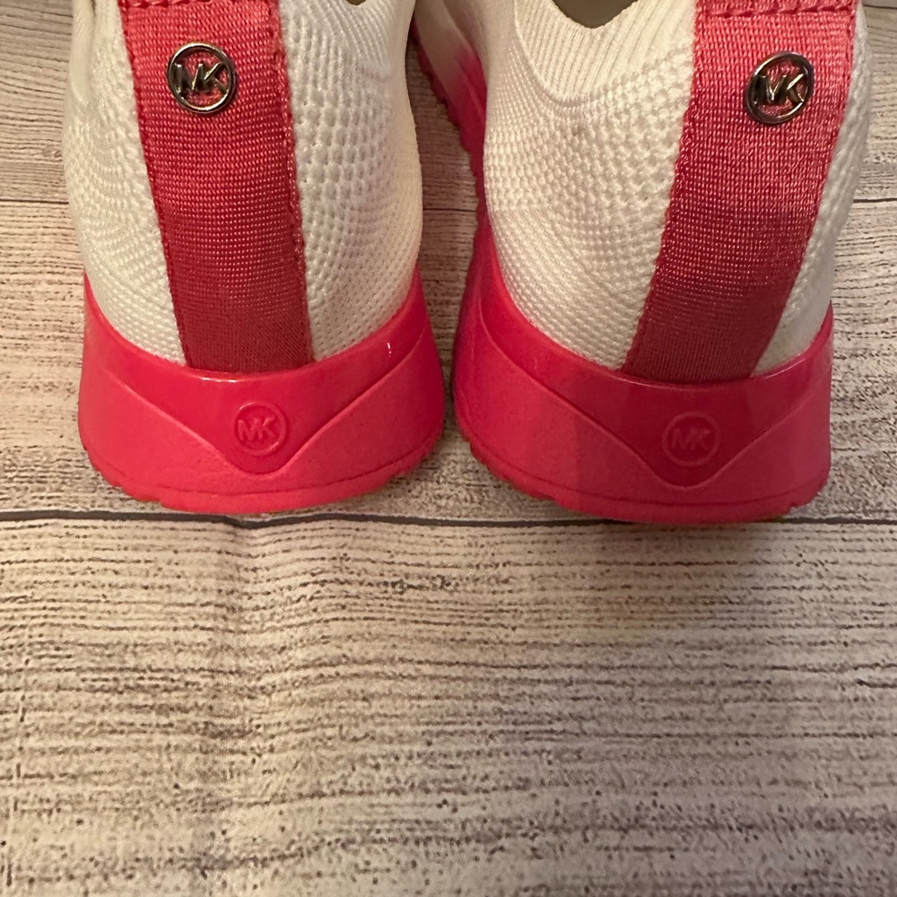 Michael Kors White and Pink Slip-On Sneakers - Picture 6 of 7